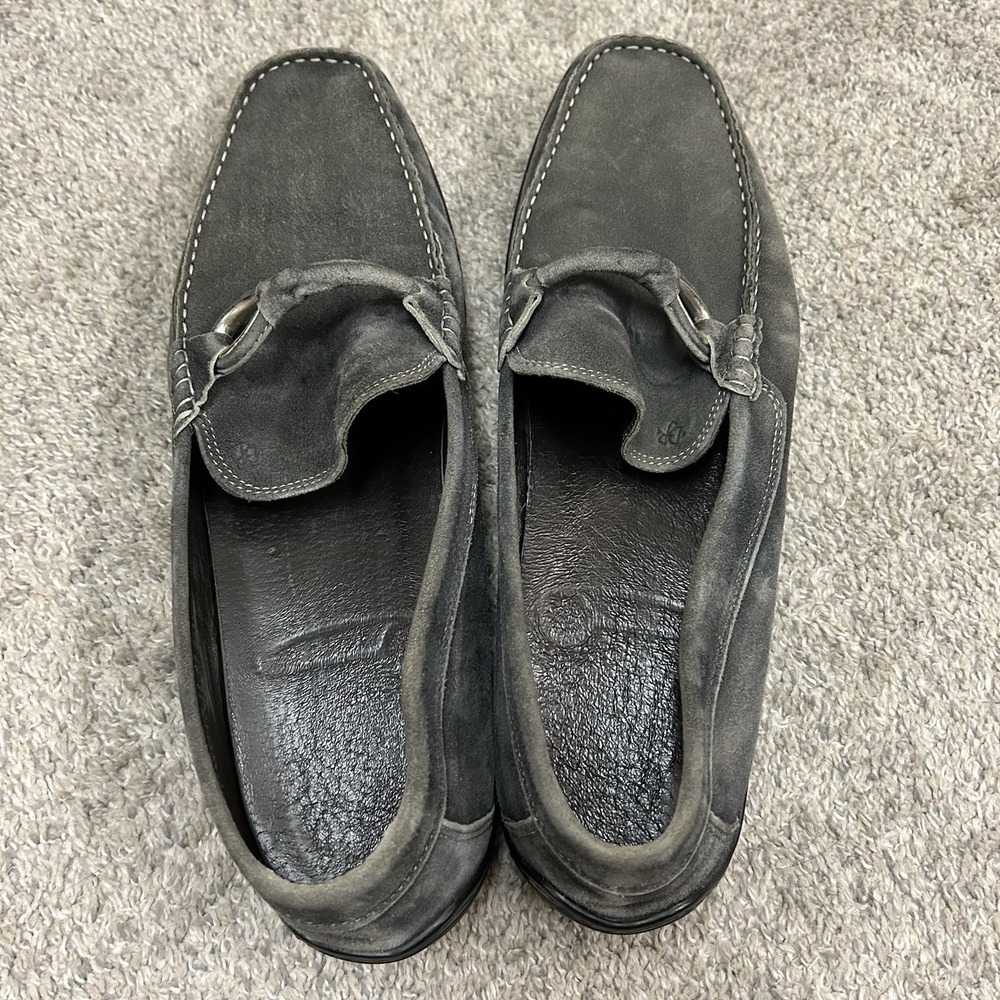 Donald J Pliner Horsebit Loafers Men's Size 13 Gray Edlyn‎ Shoes Slip On Suede - Picture 10 of 13